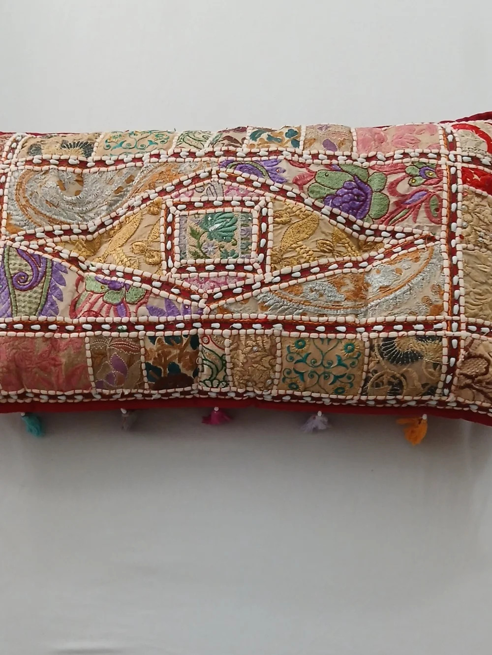 Beautiful Embroidered Patchwork Pillow